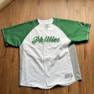 Philadelphia Phillies Jersey St Patrick Utley Green/ White Genuine Merchandise